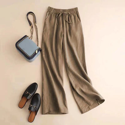Loose Wide Leg Carrot Pants Women's Harlan Trousers Vintage Wash Slim Straight Long Pants Casual Artistic Style Spring Summer