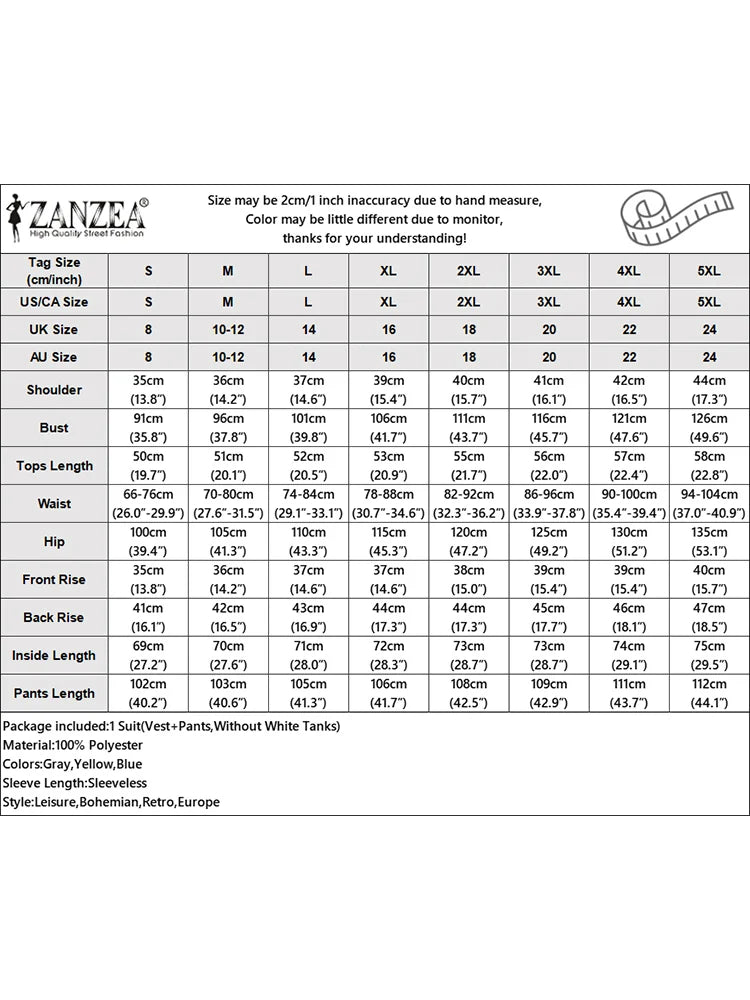 ZANZEA Street Fashion Women 2 Pieces Sets Elegant Vest Tops Wide Leg Pants 2pcs Suits Outfit Office Lady Solid Color Pant Sets