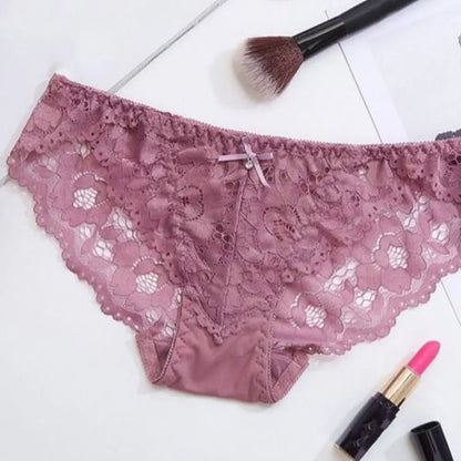 Sweet Mesh Lace Flower Bra Bowknot Low Waist Bra Panties Set Lingerie Intimates Push Up Bra Women Women