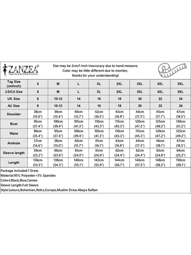 ZANZEA 2026 Women Elegant Long Sleeve Ruffled Dress Muslim Abaya Dress Ramadan Dubai Hijab Sundress IsIamic Robe Kaftan Vestidos