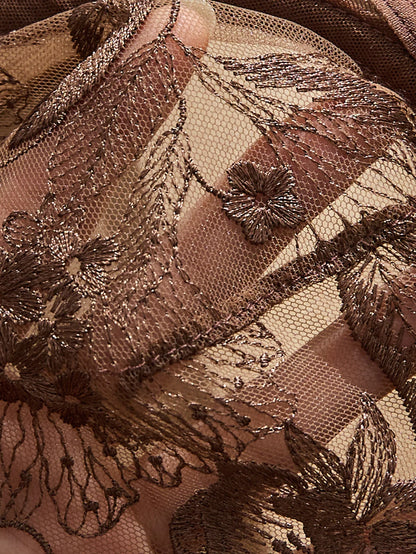 Ladies' Basic Style Thin Lace Bra And Panty Set Seamless Single Layer Eyelet Underwear Comfortable Intimate Apparel