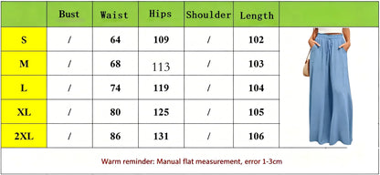 2026 Spring Summer Women Casual Wide Leg Pants Fashion Loose High Waist Long Trousers