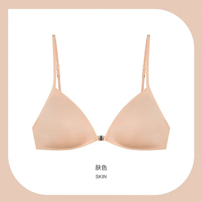 New Sexy French Triangle Bra Front Button Push-Up No Underwire Beauty Back Women's Exquisite Lingerie Thin Bikini Seamless Bra