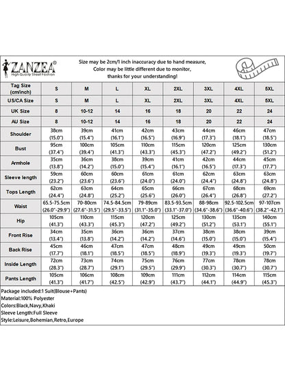 ZANZEA Street Fashion 2 Pieces Pant Sets Women 2025 Autumn Long Sleeve Shirt and Wide Leg Pants Suits Solid Color Commuting Wear