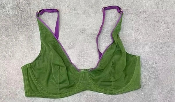 YUQI French Summer Bra - Sexy Euro Color-Block Lingerie | Slim Push-Up Lift & Anti-Sag Support | Anti-Sag Comfort Fit Underwear
