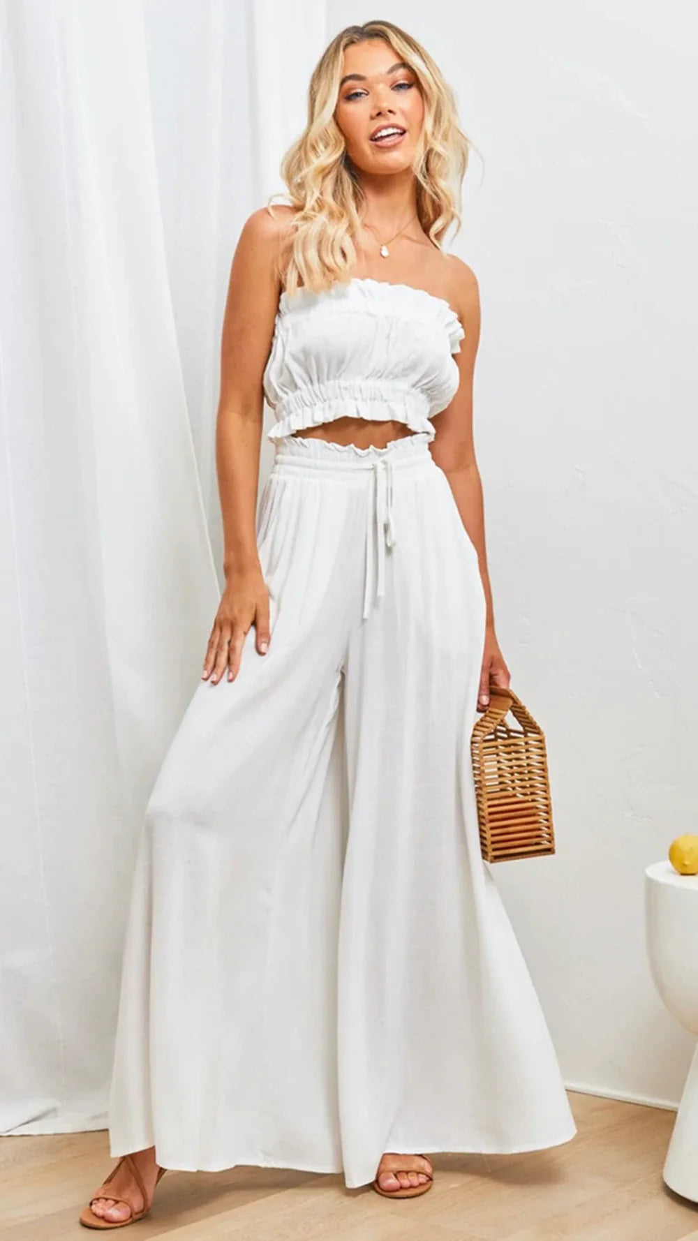 2026 Spring Summer Women Casual Wide Leg Pants Fashion Loose High Waist Long Trousers