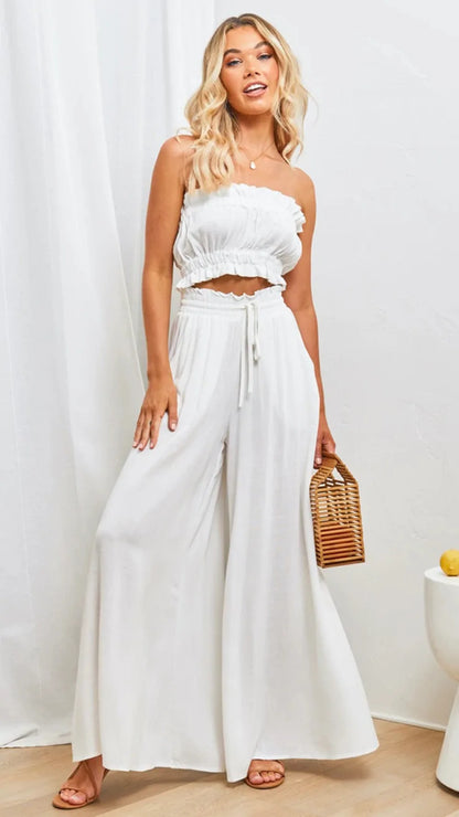 2026 Spring Summer Women Casual Wide Leg Pants Fashion Loose High Waist Long Trousers