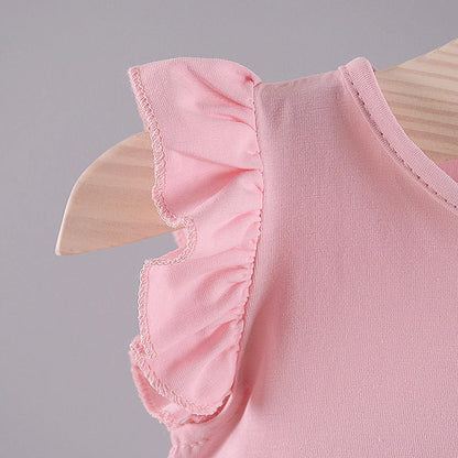 Kids Clothes Summer New Girls Dress Short sleeves Rainbow Princess Dress For Children Baby Cute Birthday Party Clothing 2-8Y
