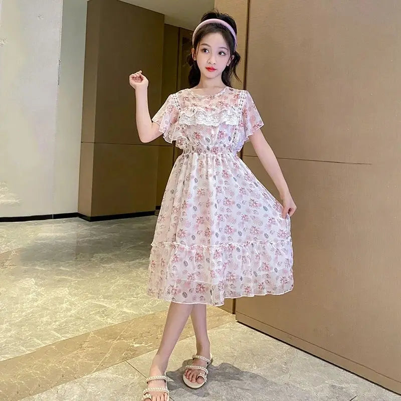 Summer Floral Dress Year Old Girls Children's Clothing Girly Dresses Girl From 8 12 Years 2025 Kids Clothes Girls' Princess 10 4