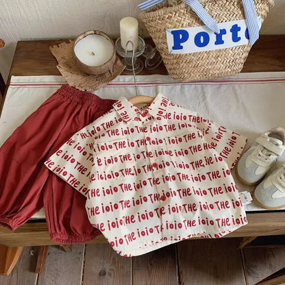 Boys Girls Kids Summer Shirt Children's Alphabet Print Casual Short Sleeve Top 2026 New Fashion Tee for Baby Toddler