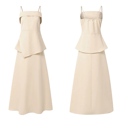 ZANZEA Women Elegant Skirt Suits Fashion Asymmetrical Hem Spaghetti Strap Top & A-Line Skirt 2 Pieces Sets Going-Out 2pcs Outfit