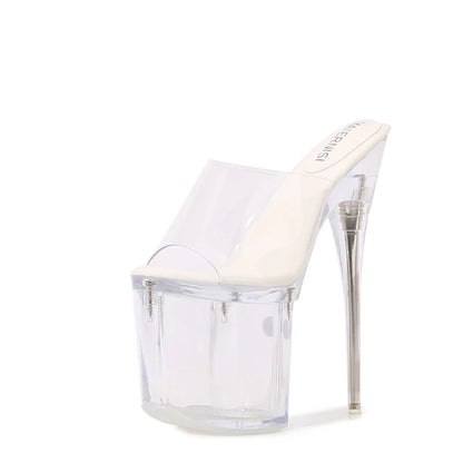 Fashion Crystal Car Model Nightclub Princess Extra Slim Heels Waterproof Platform Hatred Sky High Transparent Super High Sandals