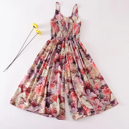 Summer Wide Leg Jumpsuits Kids Bottom Fashion Girls Rompers Beach Outfits Casual Body Suit Children Clothes One Pieces Playsuits
