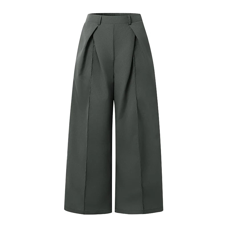 2026 ZANZEA Summer Causal Elastic Waist Baggy Trousers Fashion Women Loose Wide Leg Pants Elegant Solid OL Work Pantalon Street