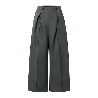 2026 ZANZEA Summer Causal Elastic Waist Baggy Trousers Fashion Women Loose Wide Leg Pants Elegant Solid OL Work Pantalon Street