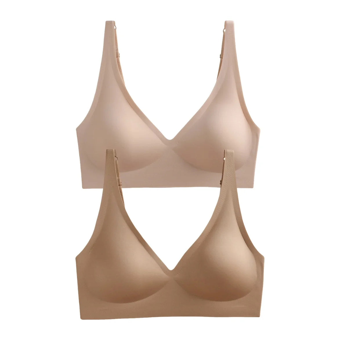 2Pcs/Set Seamless Bras For Women Wireless Underwear Push Up Bralette Soft Padded Deep V Sexy Lingerie Sleepwear Intimates S-3XL