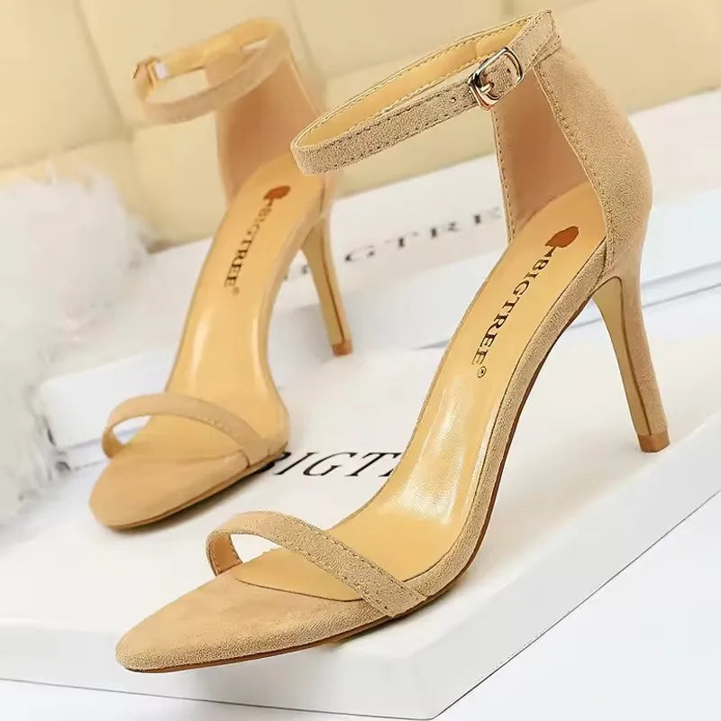 BIGTREE Shoes Kitten Heels Women's Open Toe Sandals Summer Women Pumps Sexy High Heels Fashion Stiletto Ladies Shoes 5 Color