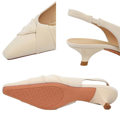 BIGTREE Shoes 3 cm Low Heeled Women's Shoes Bowknot Pleated Women Pumps Hollow Out Hook Strap Ladies' Low Heeled Sandals Summer