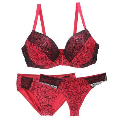 Nouvell Seamless Push Up Bra Sets For Women 3 Piece Underwear Transparent BCDEF Cup Beige Black Blue Purple Red White Lingerie