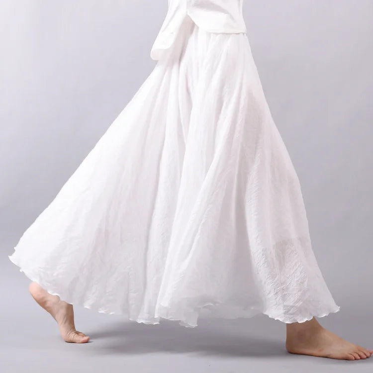 2026 Women Cotton Blending Long Skirts High Waist Good Quality Women Summer Boho Maxi Skirts Brand Faldas Femme Streetwear