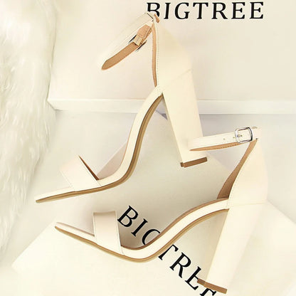 BIGTREE Shoes Sexy High Heels Women Pumps Block Heels Women Sandals Suede Women Heels Female Shoes High Heeled Sandals Summer