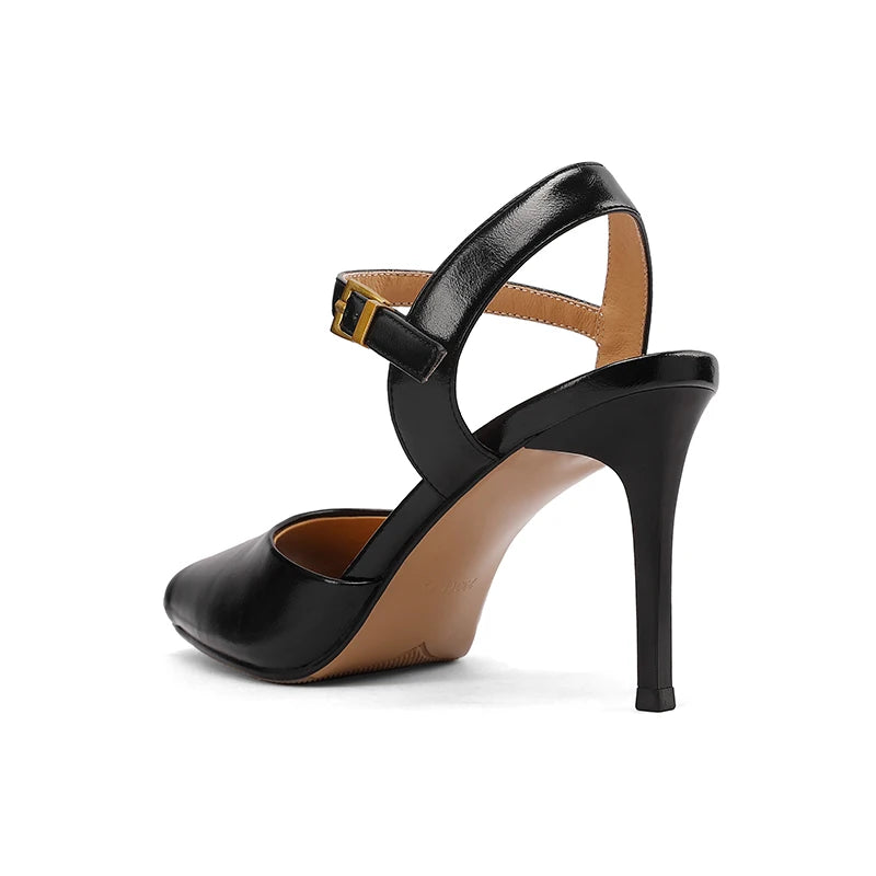 SmallHut New 2026 Trend Peep Toe Sandals Summer Women High Thin Heels Black Red Buckle Ankle Strap Sexy Ladies Party Shoes