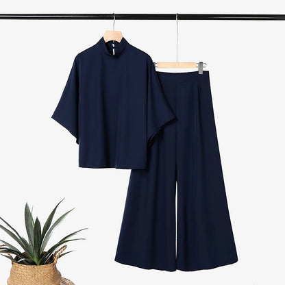 ZANZEA Summer Matching Stes Fashion Women Half Sleeve Blouse Wide Leg Pants Sets Casual Solid OL Work Outfits 2 Pieces Tracksuit