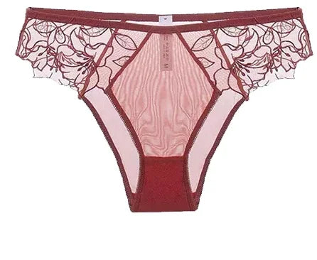 BANERDANNI Pure Desire Victoria French Lace Embroidered Lingerie Women's Thin Cup Triangle Cup Bra Set Comfortable No Underwire