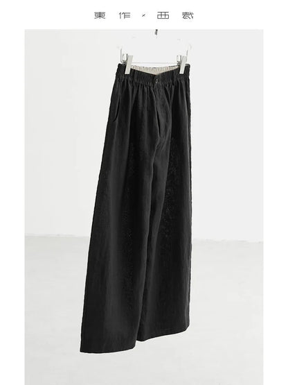 21 Count Ramie Elastic Waist Plus Size Casual Pants Loose Linen Women's Trousers 2026 Spring/Summer Women's Fashion