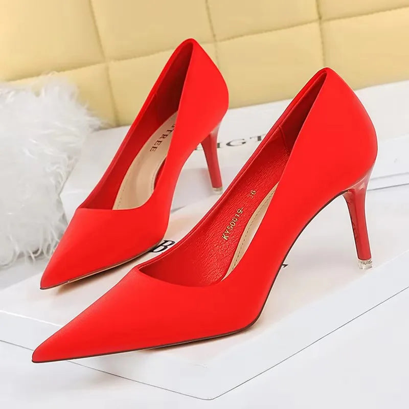 BIGTREE Shoes Satin Women Pumps 2026 New Purple High Heels Fashion Women Shoes Stiletto Luxury Noble Party Shoes Women Heels