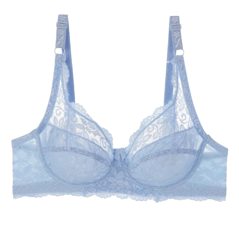Sexy Lace Thin Bras Plus Size 36-44B/C Cup Women's Push Up Bra Breathable Comfortable Bralette French Deep V Female Underwear