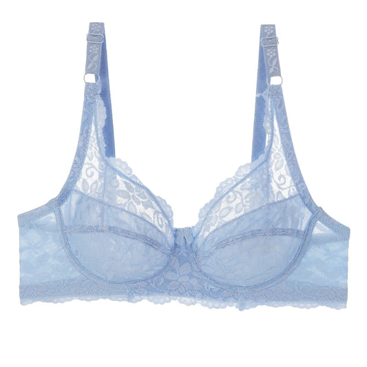 Sexy Lace Thin Bras Plus Size 36-44B/C Cup Women's Push Up Bra Breathable Comfortable Bralette French Deep V Female Underwear