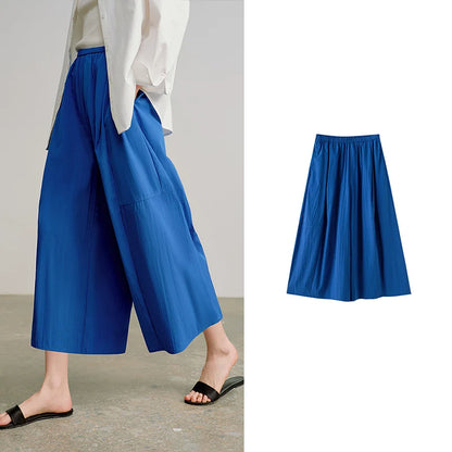 TOYOUTH Women's 2026 Autumn New Wide-Leg Skort Slimming Accordion Pleated Commuter Skirts