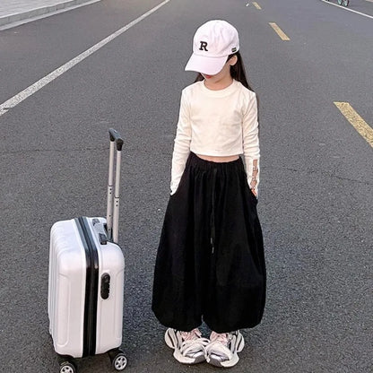 2026 New Girls' Harem Pants Autumn Kids' Stylish Loose Casual Lantern Pants Spring Autumn