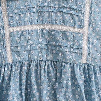 2‑6Y Girls 100% Cotton Floral Dress Spring Autumn Long Sleeve Embroidery Doll Collar Sweet A‑Line Princess Kids Party Dress