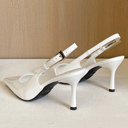 BIGTREE Shoes Women Pumps Patent Leather High Heels Ladies Shoes Stiletto 8 cm Heels Buckle Sexy Party Shoes Heeled Sandals New