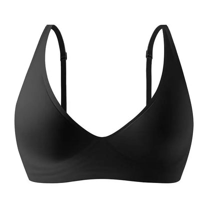 Women's Deep V Jelly Strip Bra Thin Seamless Push-Up Anti-Sagging Breathable Comfortable Underwear