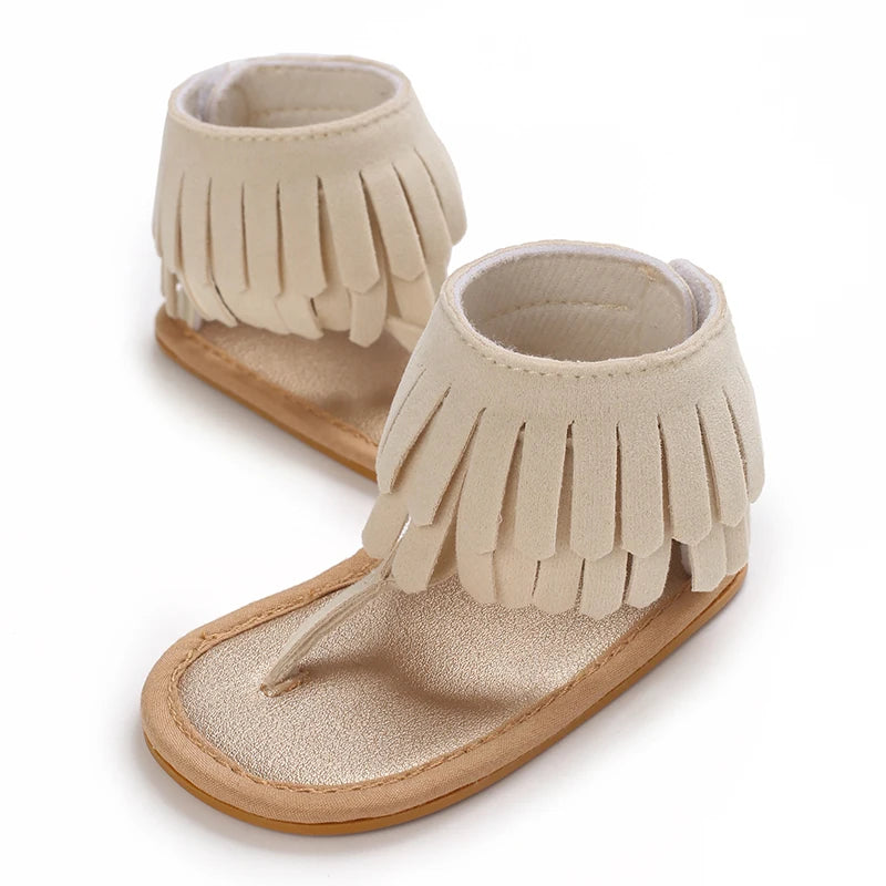 Summer 0-18M Female Baby Apricot Sandals Bow High Quality Soft Bottom Anti slip Breathable First Walking Shoes
