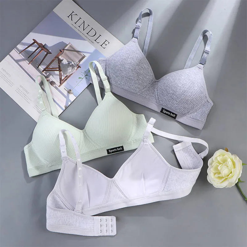 1pcs Women Thin Wireless Bra Girl Seamless Push Up Bra Student Comfort V-Shaped Underwear Adolescent Breathable Comfort Lingerie