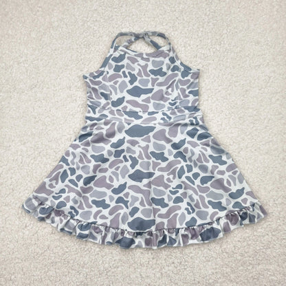 Best Selling Baby Girls Lavender Strap Colorful Skorts Shorts Yoga Sportswear Knee Length Dresses Toddler Kids Children Clothes