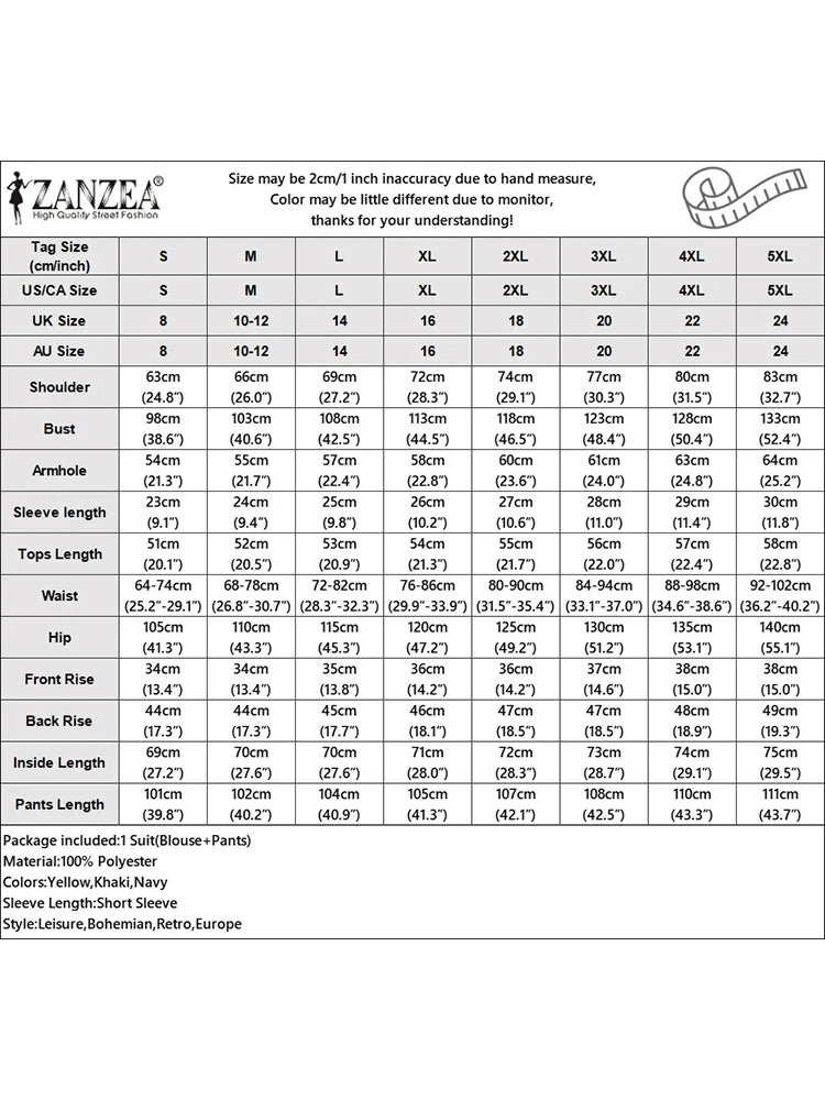 2025 ZANZEA Fashion Short Sleeve Embroidered Blouse Trousers Suits Summer Two Piece Sets Women Outfits Casual Work OL Pant Sets