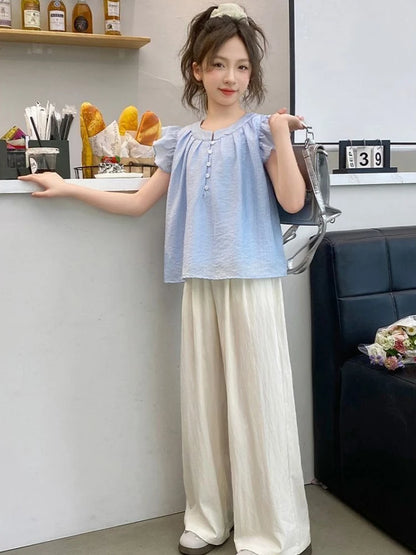 Elementary Student Girl Clothes Summer Suit for Girls Wear Stylish Children Clothing Cartoon Children's Fashion 4 7 8 Years Kids
