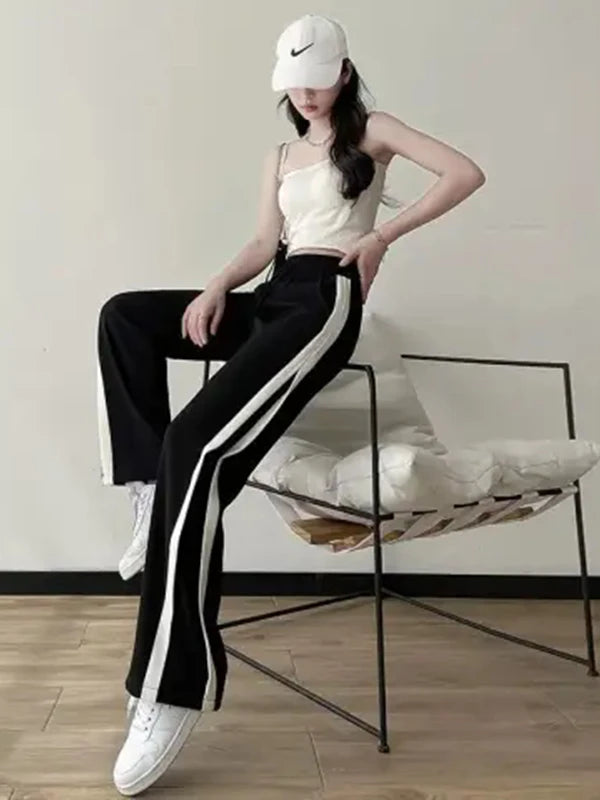 Ice Silk Wide Leg Pants Women Summer Thin High Waist Slimming Drapey Straight Casual Floor Length Trousers