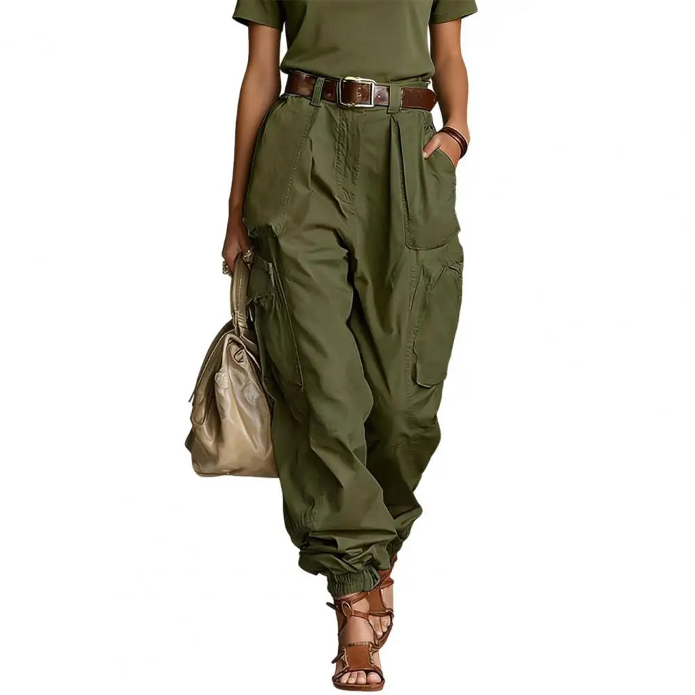 Baggy Cargo Trousers Women Pants Adjustable Leg Openings Full Ankle Length Baggy Trousers Cargo Comfortable Women Pants