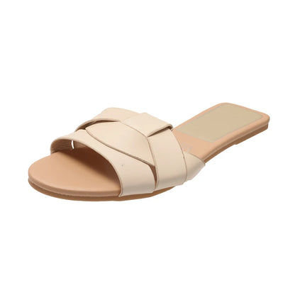 Summer Women Slippers Fashion Outdoor Casual Breathable Flat T-shape Soft Comfortable Heels Shoes Open Toe Sandals Slides Women