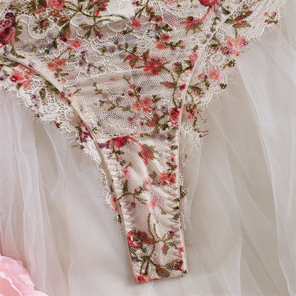 Sexy Lingerie for Women Beautiful Floral Lace Underwear Intimate Erotic Lingerie Ultra Thin Breathable Bra and Panties Sets