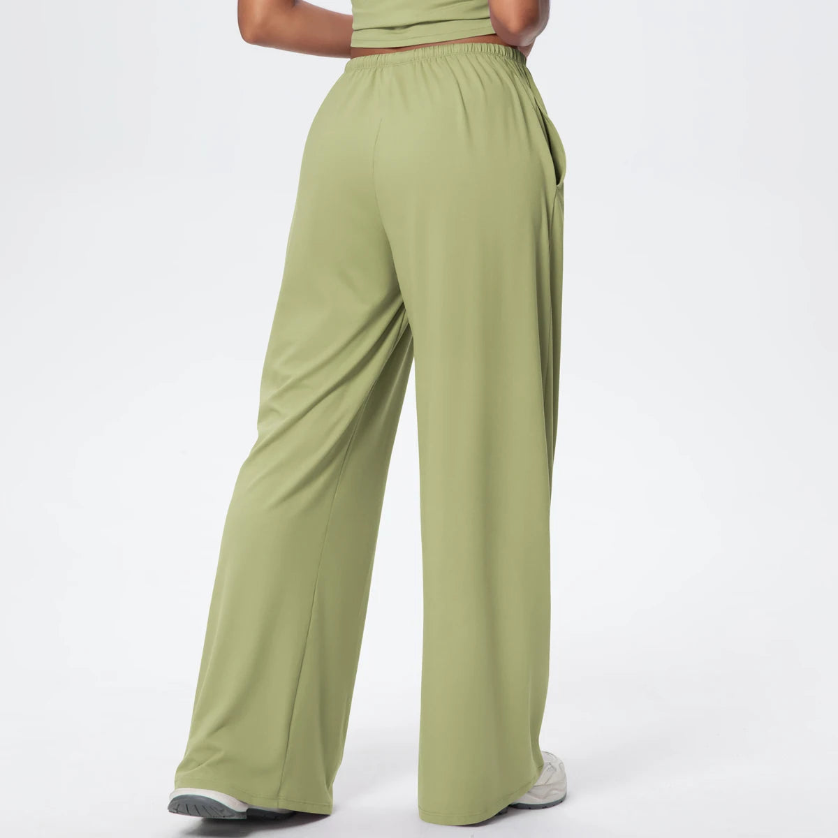 Loose Breathable Yoga Full Length Wide Leg Pants Solid Color Naked Feel Fitness Sports Woman Quick Drying Gym Pencil Pants