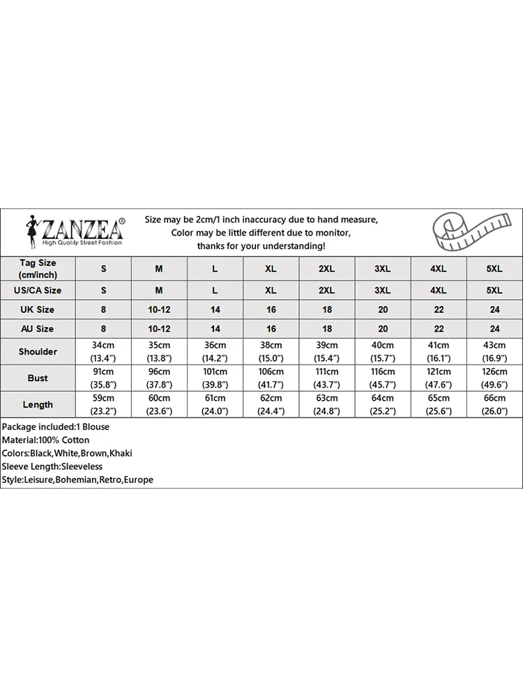 ZANZEA Summer Tank Tops Woman Fashion Sleeveless Blouse O-Neck Solid Color Button Shirt Female Casual Holiday Blusas Mujer 2023
