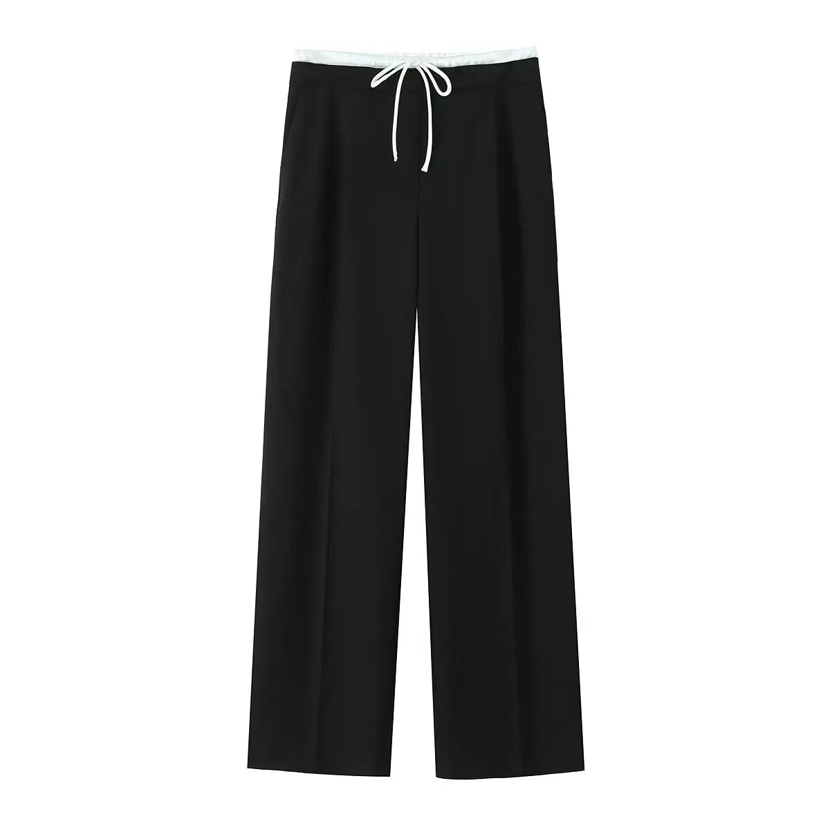 MUJER 2025 Wide Leg Pants for Women High Waist Baggy Pants Woman Summer Pleated Loose Pants Women Streetwear Tied Woman Trousers
