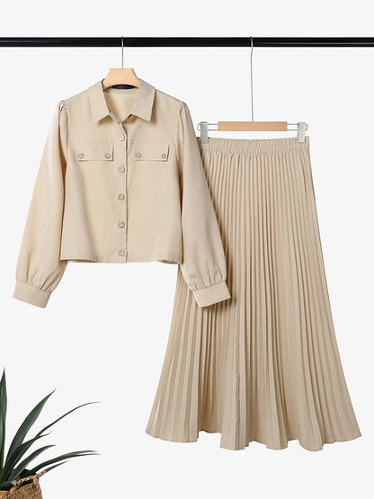 ZANZEA 2026 Spring Fashion Long Sleeve Dress Sets Office Matching Sets Women Outfits Elegant OL Work Skirt Suit Solid Tracksuit